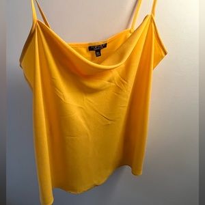 NWT Topshop Yellow Cowl Neck Spaghetti Strap Silky Tank Top, Size 6